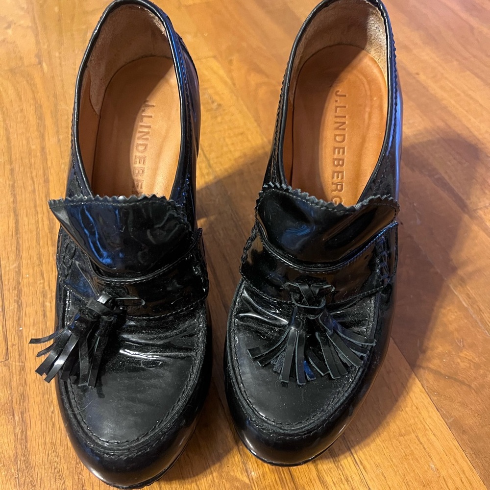 J.Lindeberg Glossy Black Tassel Loafers